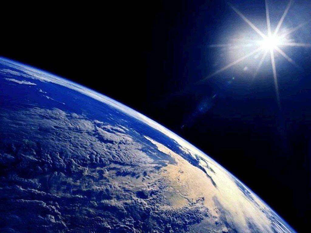 earth close up in space